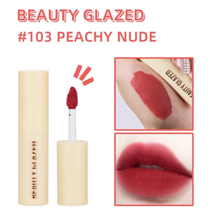 BEAUTY GLAZED White Chocolate New Silky Lip Glaze Lipstick Matte Smooth Waterproof And Drable BG002