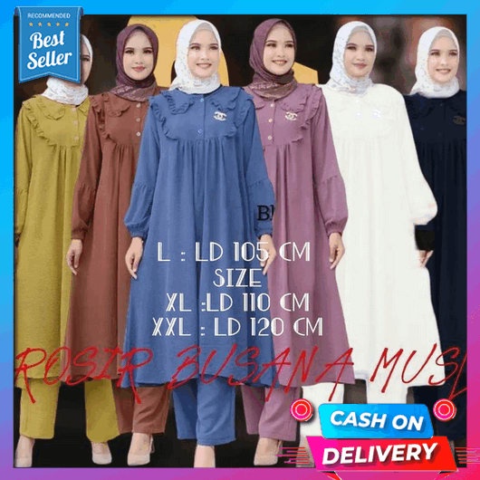 [ Set Nindia Desain Trend Terbaru ] 2022 Setelan Baju Dan Celana Wanita Dewasa Terkini Simple Modis 