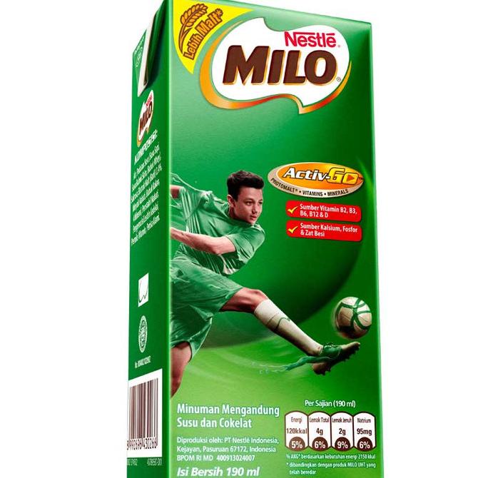 

Susu Milo Kotak Coklat ACTIVE GO UHT - 190 ml