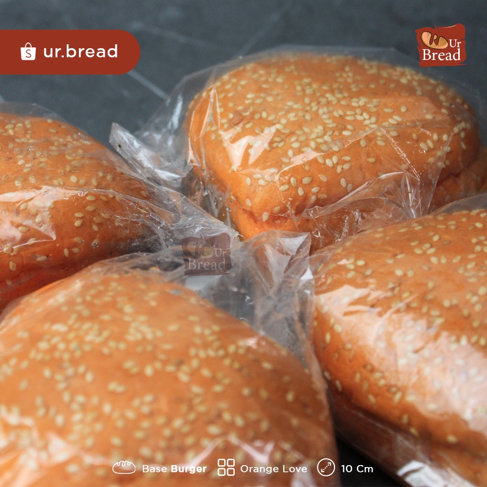 Roti Burger Love Jingga 10cm | Base Burger Love 10cm Orange