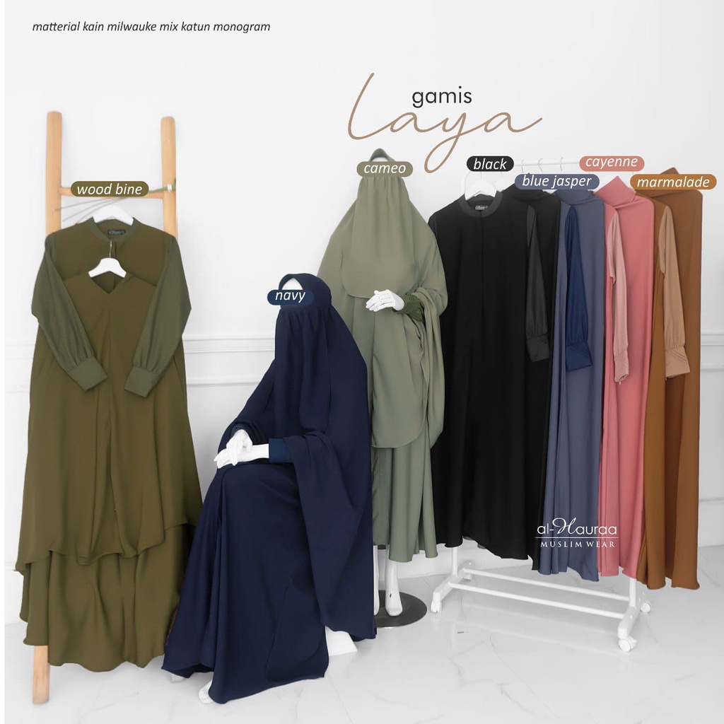 Gamis dan Bergo Laya Al hauraa
