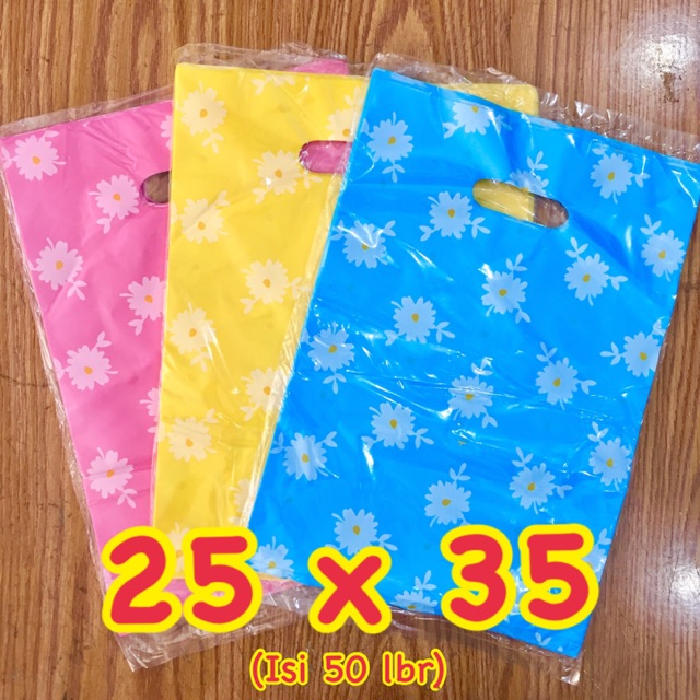 Kantong Plastik Olshop Pond Oval Motif Daisy Warna 25x35