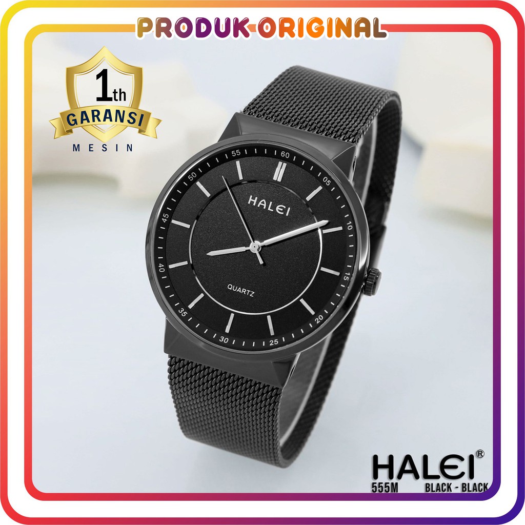 COD JAM TANGAN PRIA HALEI ORIGINAL 555 RANTAI PASIR WATER RESISTANT STAINLES STEEL