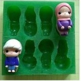 cetakan silikon puding coklat karakter bapak ibu muslim 8 cav