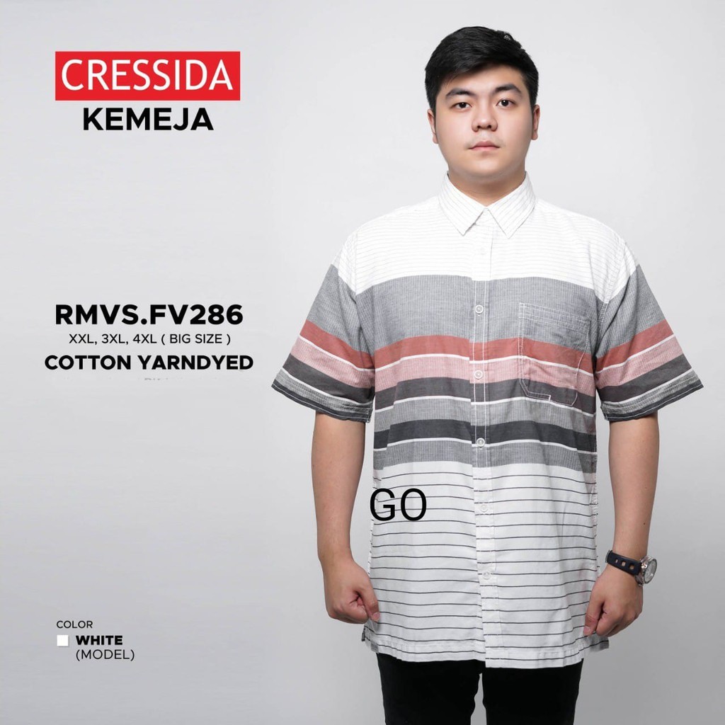 BB CRESSIDA KEMEJA PRIA JUMBO Kemeja Casual Kemeja Lengan Pendek