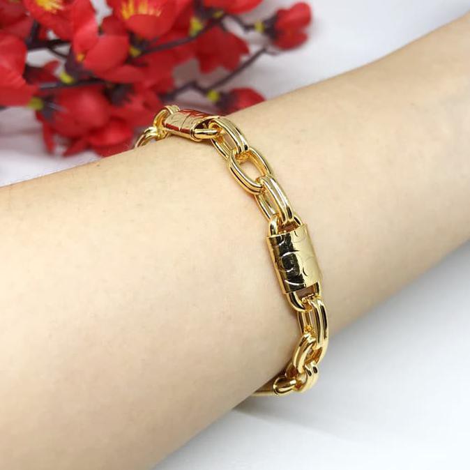 promo Gelang Rantai Tebal Besar Gembok Xuping Lapis Emas - BB292