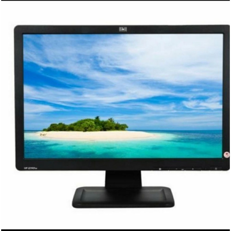 Lcd Monitor 19 Inch Hp Wide Screen Lengkap Kabel Mulus Like New Jossss