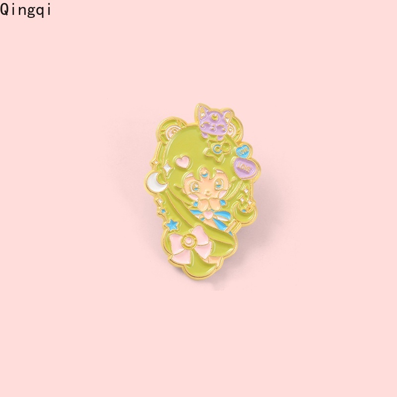 Bros Pin Enamel Desain Kartun Anime Bahan Metal Untuk Anak Perempuan