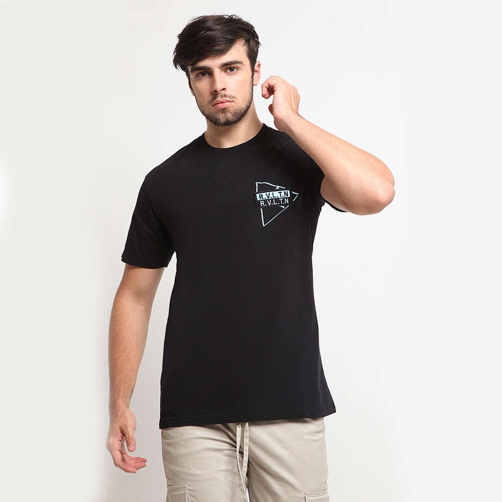 Brand Revolution - Kaos Lengan Pendek Pria Reguler Robline Tshirt Black