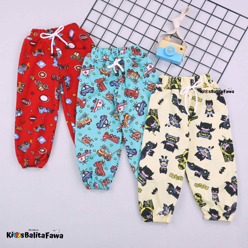 Jogger Boys uk 1-4 Tahun / Celana Joger Anak Laki Laki Murah Tidur Pants Adem Panjang Babycinnamon