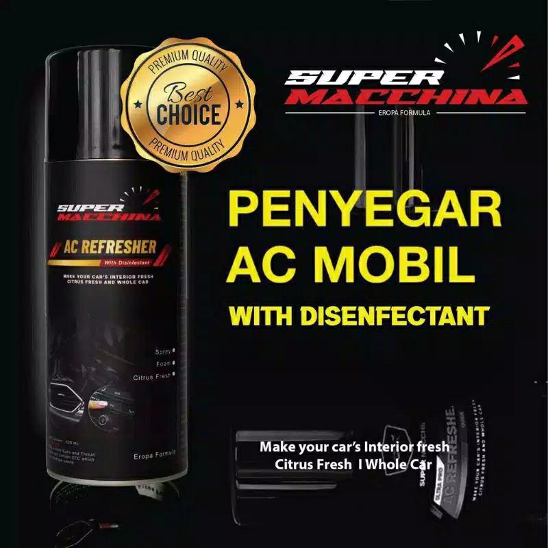 PROMO BUY 1 GET 1 SUPER MACCHINA ac refresher pembersih pendingin AC mobil segar with disenfectant