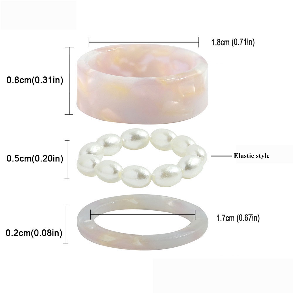 MXBEAUTY Friend Gifts Joint Ring Set 2021 New Fashion Accessories Rings Pearl Party Jewelry Women Girls Korean Round Vintage Tail Ring