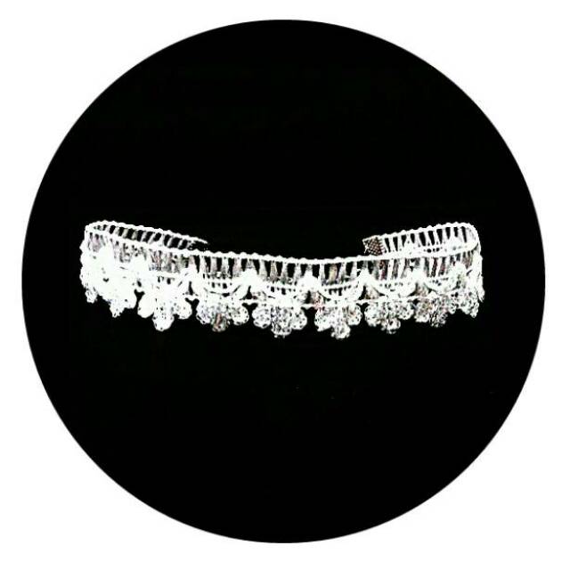 White Tribal Lace Choker Plain Necklace | Kalung Handmade