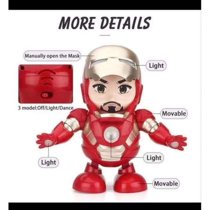 Robot Iron Man Dance Mainan Robot Avengers Hero Ironman ACC