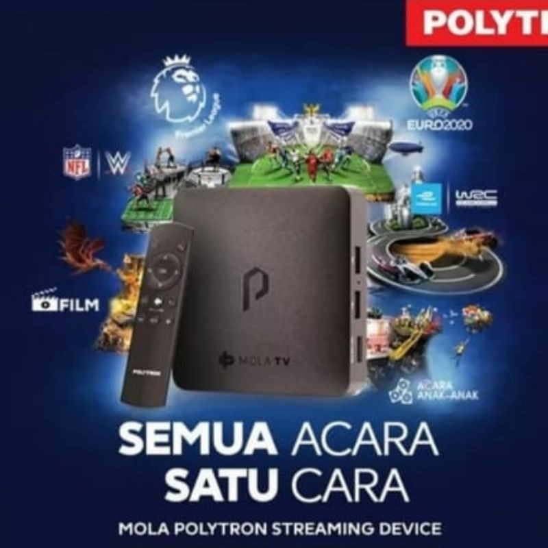 MOLA TV STREAMING DEVICE FREE 2 MUSIM PREMIER LEAGUE & EURO CUP 2020 GARANSI RESMI POLYTRON PDB M11