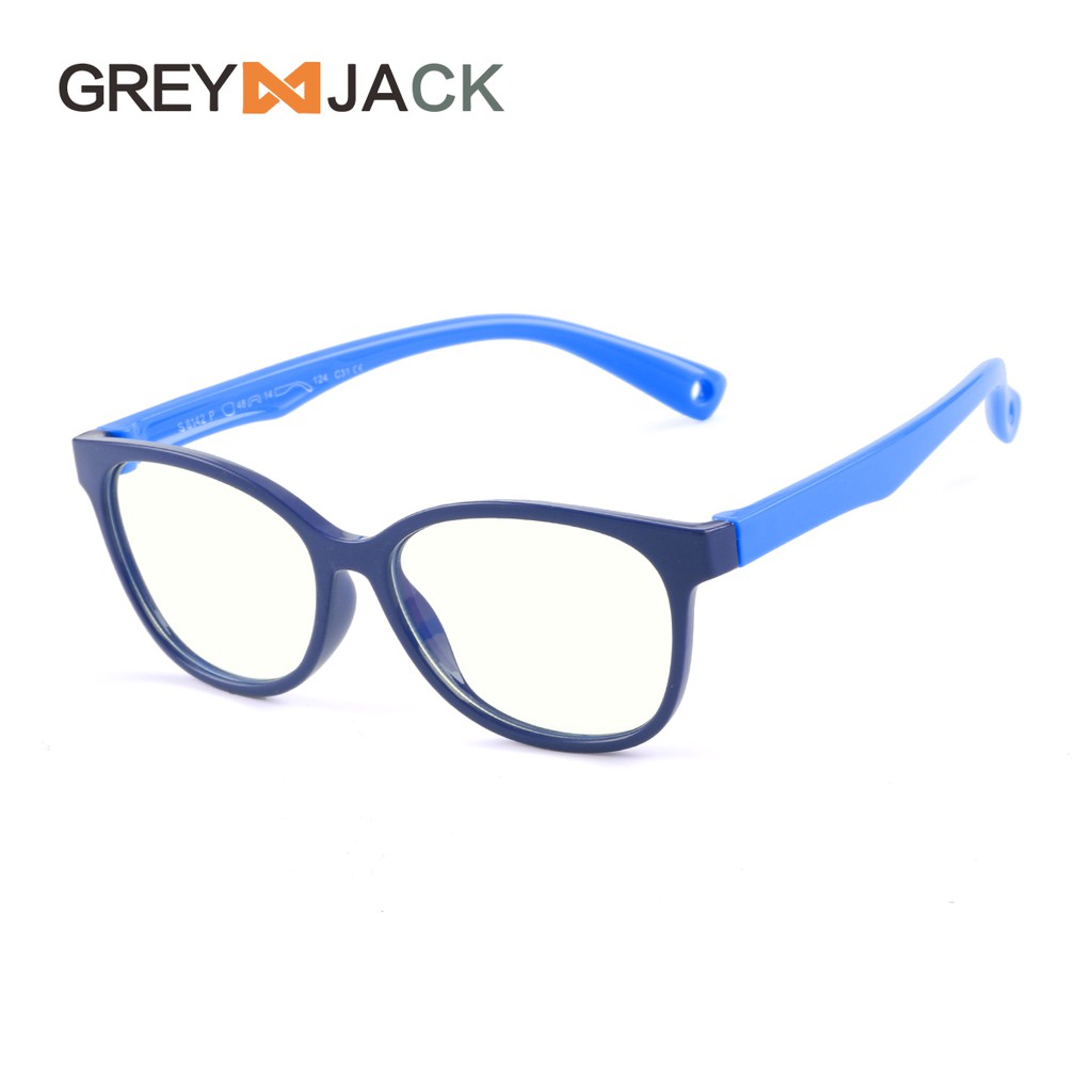 Grey Jack/Kacamata ANAK anti radiasi blueray komputer HP TV TR90/ FA8142-C31Navy biru