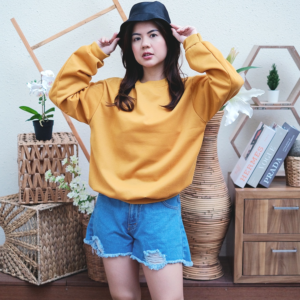 Tq88indonesia Baju Sweater Wanita Terbaru / Sweater Fleece Polos / Ootd / Switer