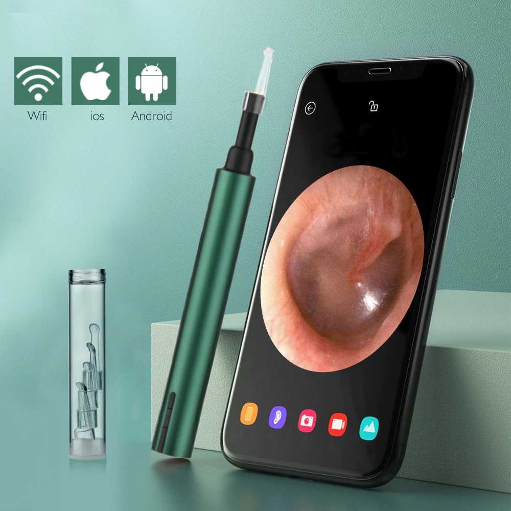 Ear Camera Endoscope For i phone Smart Visual Pembersih Telinga Korek Kuping Dengan Kamera Konek WiFi Lensa 5.5mm