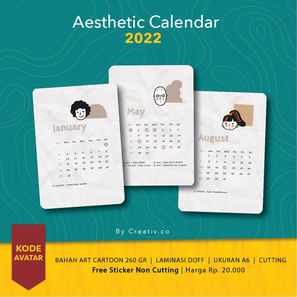 

KALENDER AESTHETIC 2024 AVATAR [KALENDER MURAH] [KALENDER TEMPEL] [KALENDER DINDING]