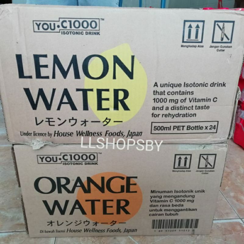 

You c 1000 orange water lemon water 500ml 1 box 1 dus 1 karton