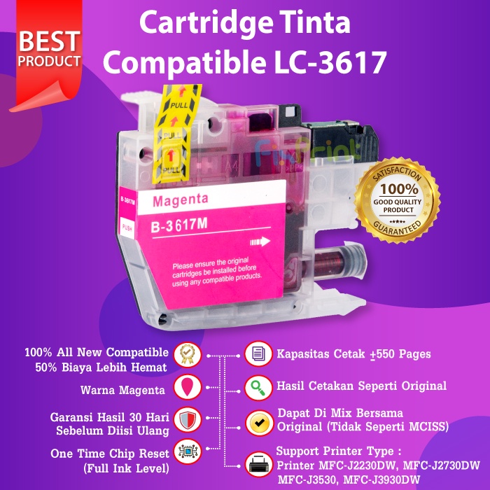 Compatible Cartridge Tinta LC3617 LC 3617 Brothr J3530DW J2230DW J2730DW