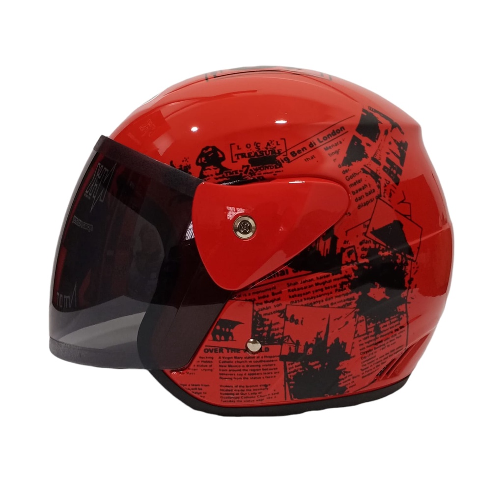 HELM EVOLUTION NEWS MAROON HALF FACE MODEL GM EVO