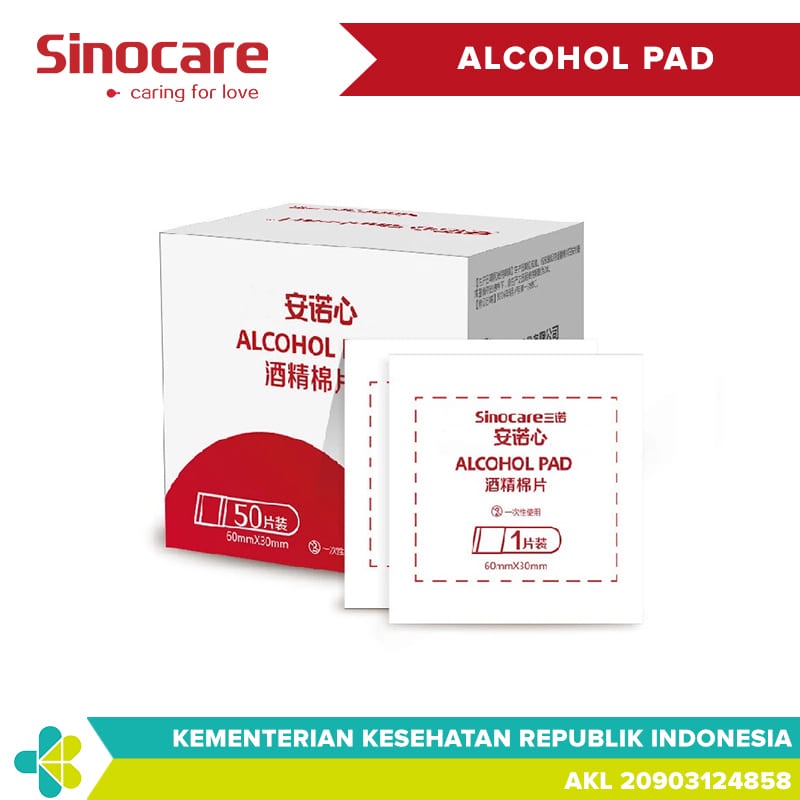 (Original) Sinocare Alcohol Pad - Tisu Alkohol Exp Lama Termurah