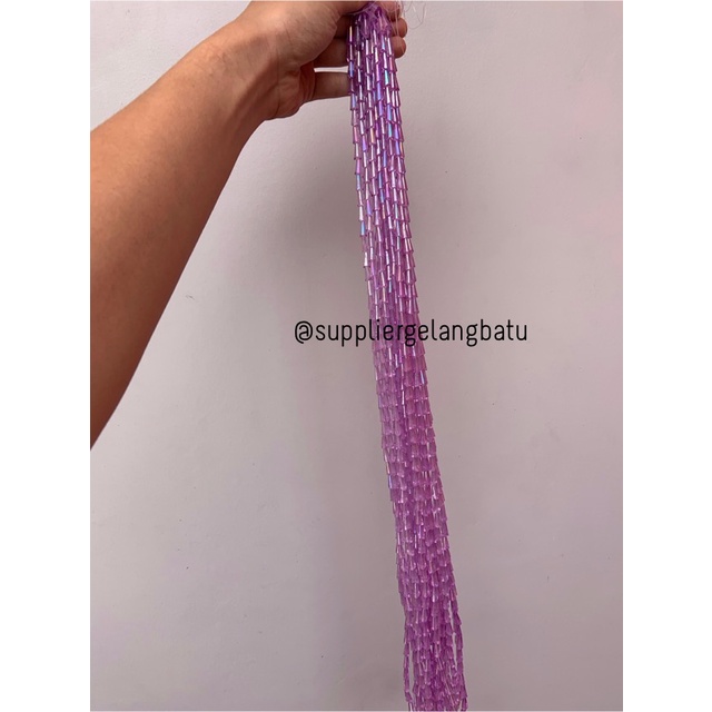 kristal terompet 12 x 8mm PURPLE UNGU PREMIUM kuarsa kalung gelang