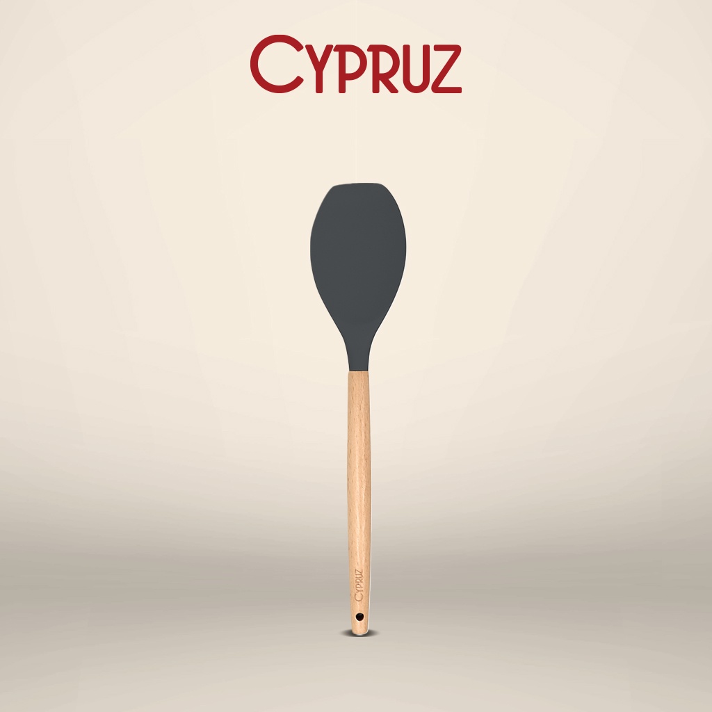 Cypruz Utensil Gg.Kayu Kepala Silicone: Sendok Serving RATA