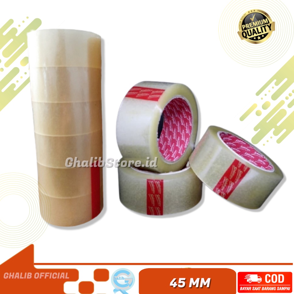 

Isolasi Lakban Bening Solatip Solatape Selotip Bening 45 mm 100 Yard merk SOLATAPE