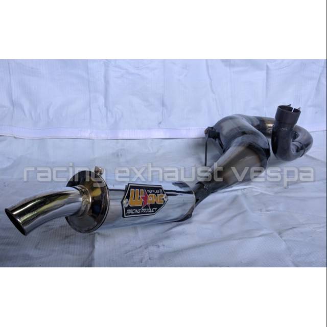 knalpot racing vespa w one kanan harian