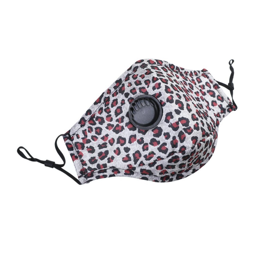 Masker mulut Dewasa KATUP RESPIRATOR motif TUTUL Filter Kain Cotton Earloop Adjustable Mask COD