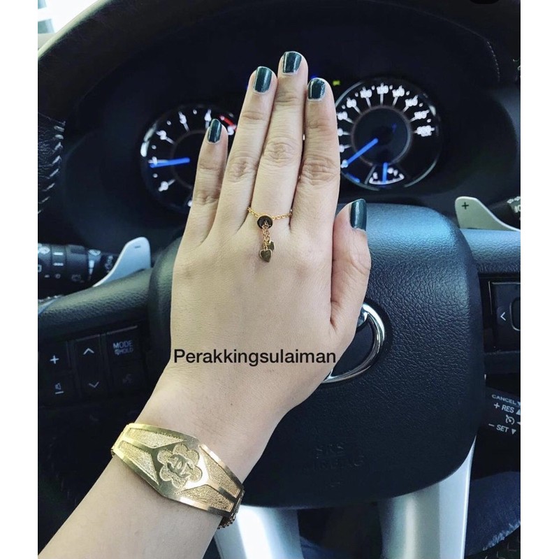 Gelang Perak Motif Chanel Edisi Gold