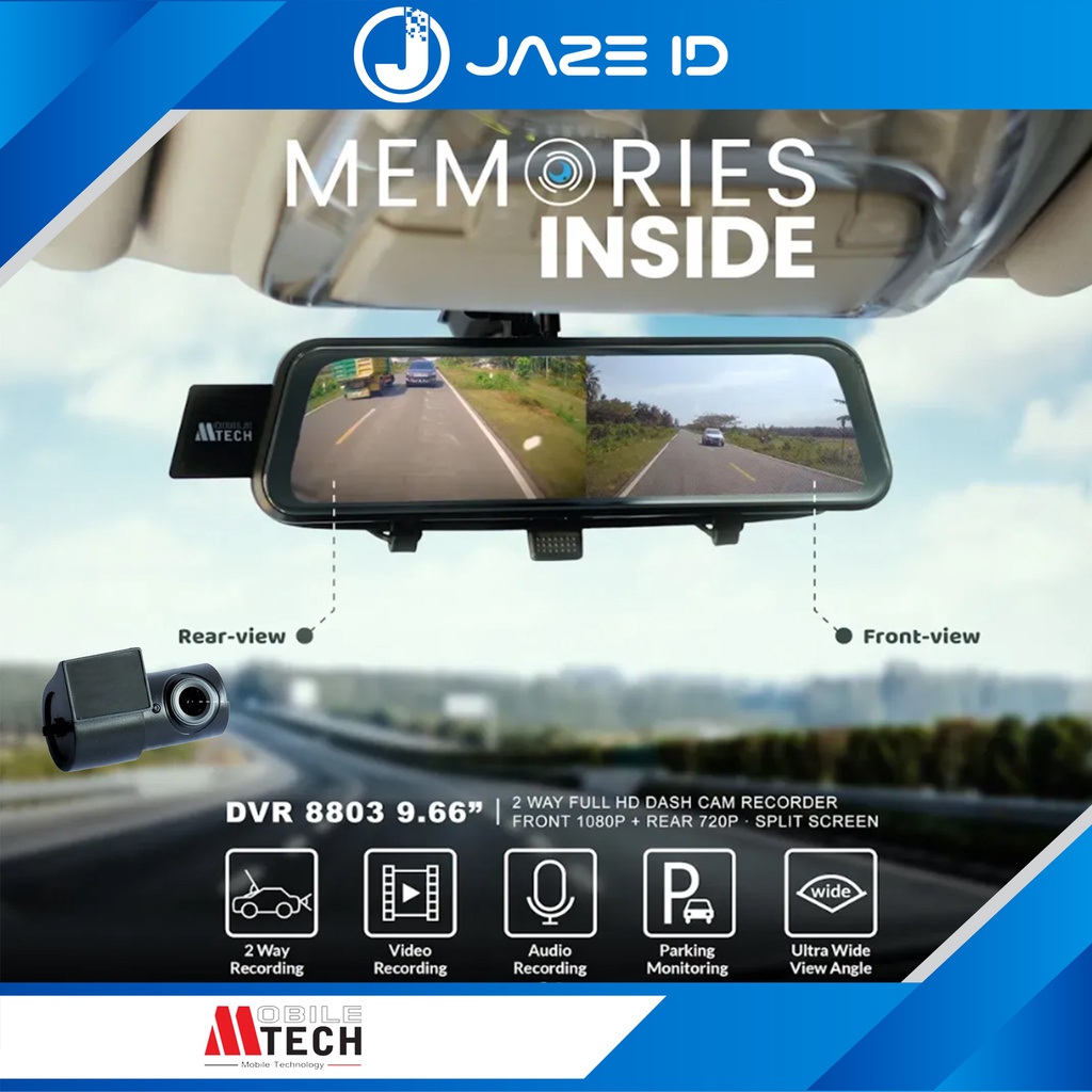 Mtech Kamera DVR Spion 2 Way Depan Belakang Perekam Mobil Kejadian