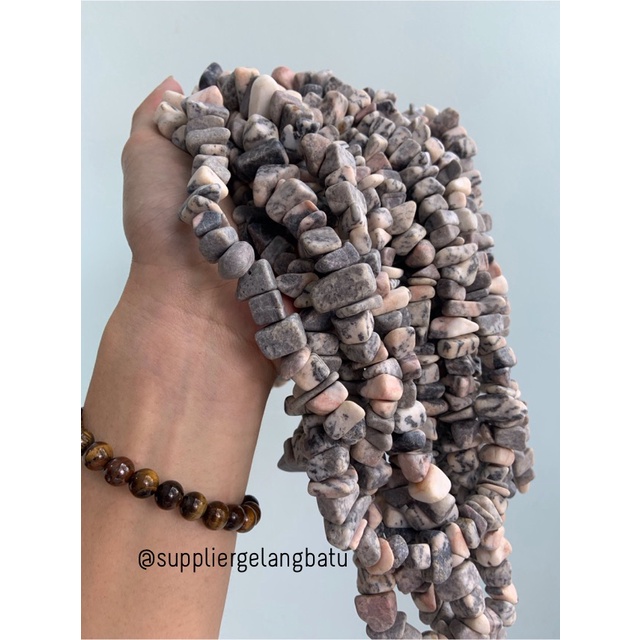 KERIKIL BESAR Batu alam SOFT WHITE JASPER 2cm bahan gelang kalung akik