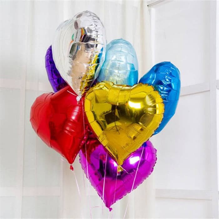 Balon Foil Love Uk. 40 cm Merah Pink Muda Tua Gold Emas Silver Biru