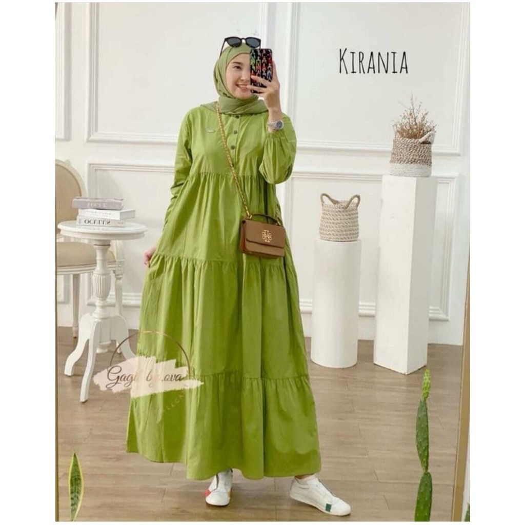 (PROMO) KIRANIA DRESS/ DRESS KOREANSTYLE/MIDI DRESS/ BANYAK SIZE ( M,L DAN XL)