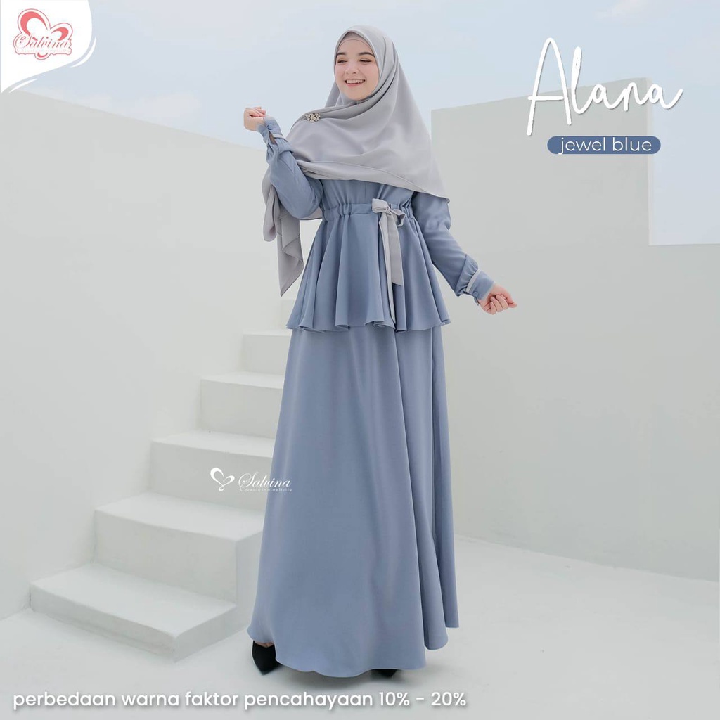 SALVINA// Gamis Non Set. Gamis Alana - Salvina Hijab (Ready Stok)