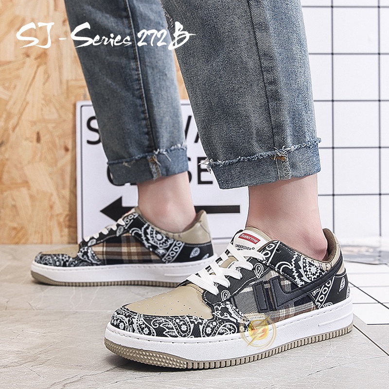 [NOOS] (FREE BOX &amp; KAOS KAKI) Sepatu Sneakers Pria Tali Hangout Casual Trendy Batik - 272 B