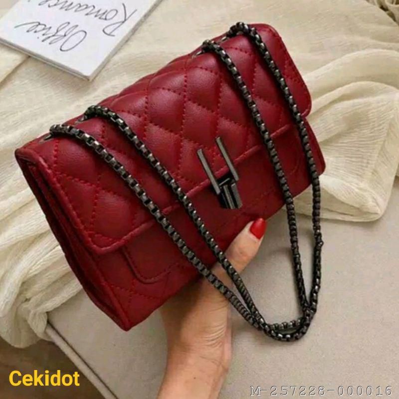 TAS BAHU WANITA EMBOS RANTAI TEBAL