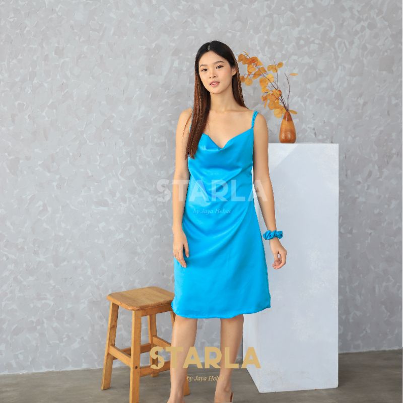 SILK COWL NECK DRESS SLIP DRESS SILK SATEEN DRESS PREMIUM SATIN LOW CUT SILK DRESS SUMMER TANKTOP SEXY DRESS STARLA TACT