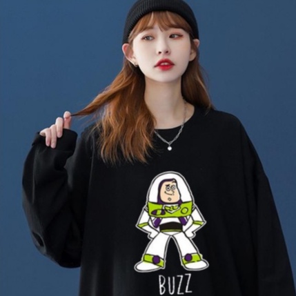 Kaos oblong wanita Crewneck oversize wanita lengan panjang