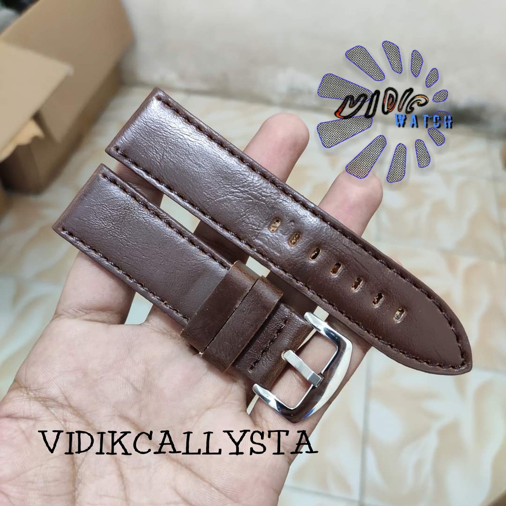 TALI KULIT STRAP WATCH JAM TANGAN LEATHER TEBAL BAGUS 22MM 24MM 22 24