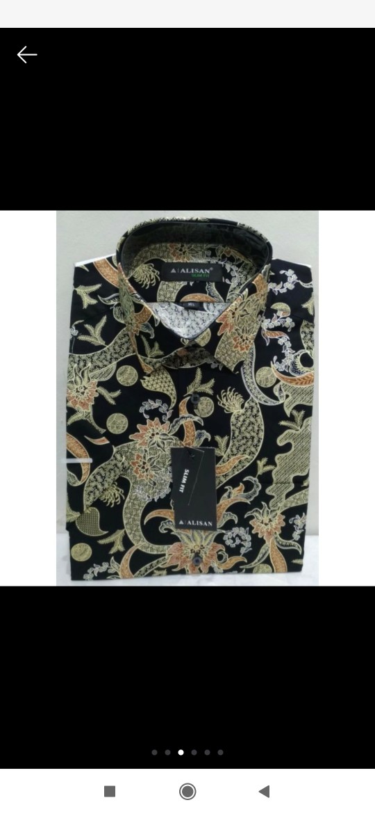 Kemeja Batik Alisan Slimfit Motif Baru Lengan Pendek