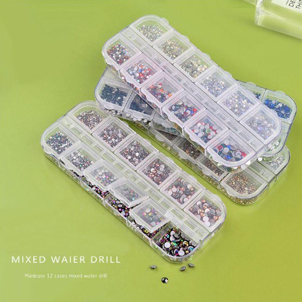 Mxbeauty Aksesoris Nail Art Shiny 1box Dekorasi 3D Manicure AB Crystal Bening Ukuran Campur