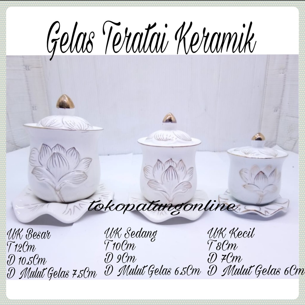 Gelas Sembahyang Teratai Putih NEW