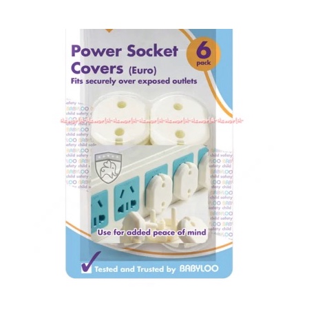 Babyloo Power Socket Covers 6pcs Pelindung Pengaman Penutup Colokan Listrik Untuk Bayi Anak Baby Loo Soket Cover