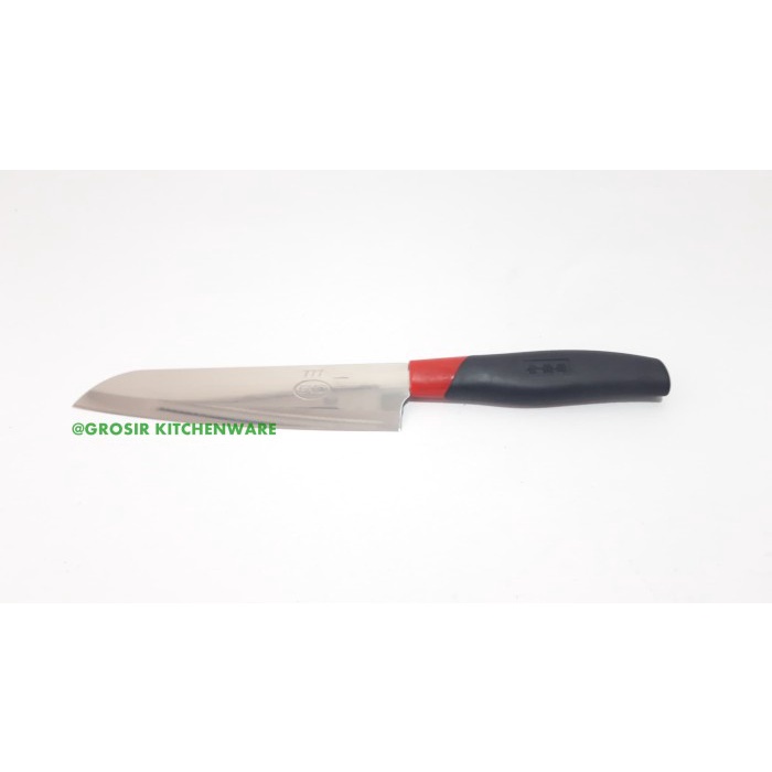 

TERLARIS Pisau Dapur 7 Inch Stainless Steel Tajam dan Kuat - Gagang Hitam Merah TERLARIS