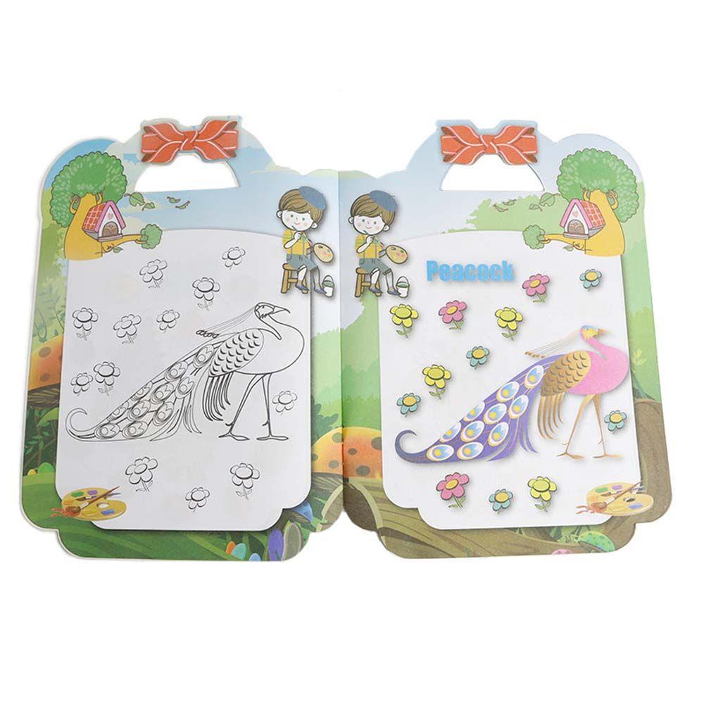 LANFY Kid Buku Mewarnai Portable Mainan Anak Hewan Belajar Lukisan Bayi Edukasi Buah Lukisan Latihan