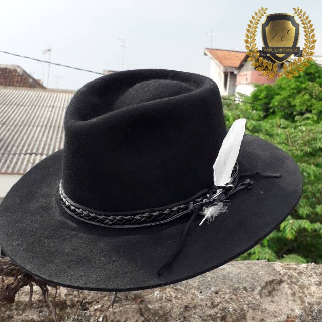 TOPI FEDORA STOUT HITAM CLASSIC  TOPI PRIA